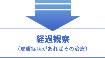 経過観察（皮膚症状があればその治療）